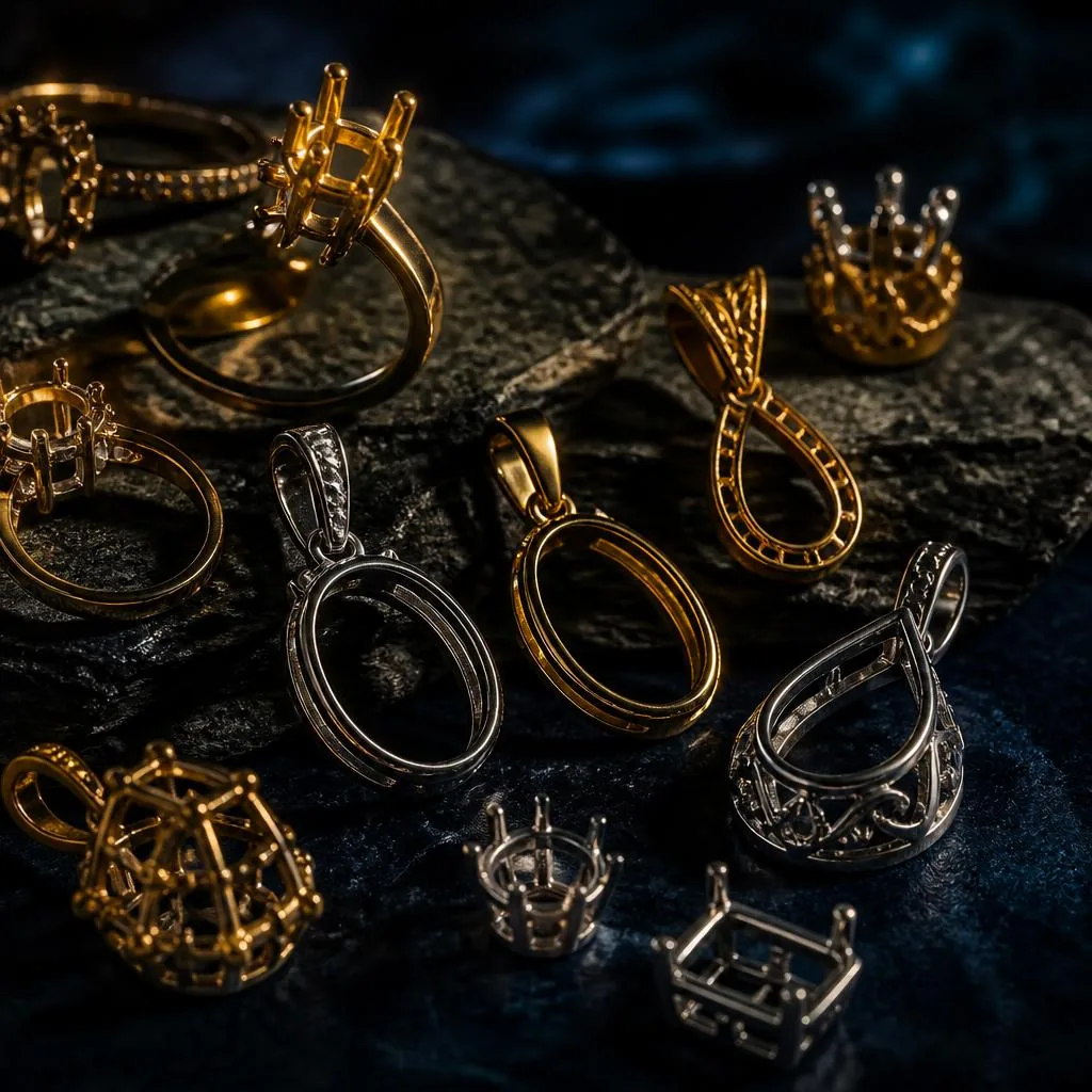 Silver and gold tone mounts