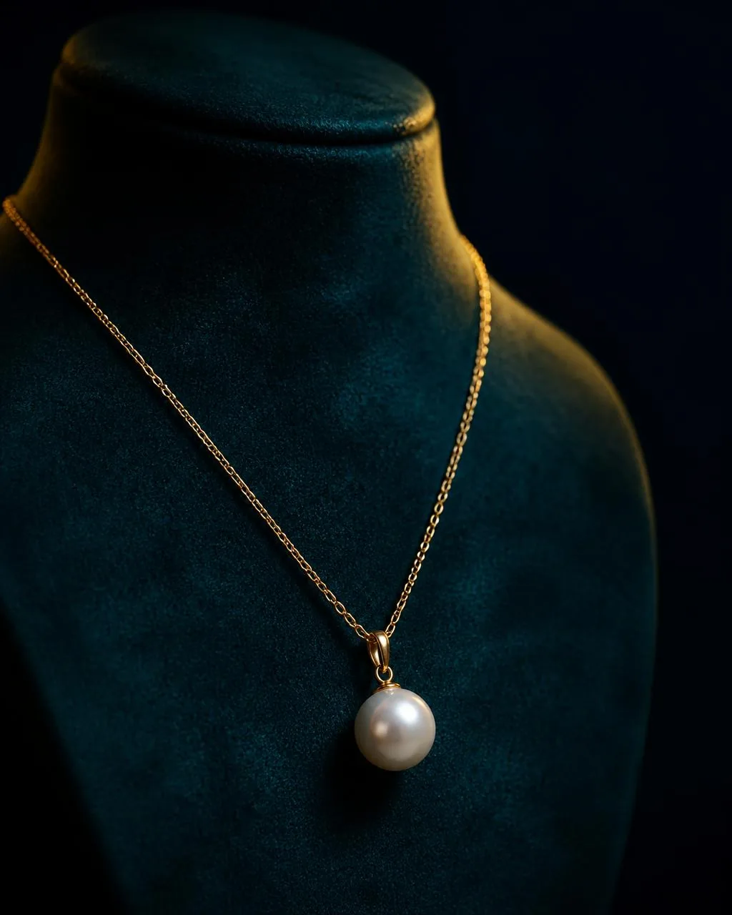 Pre-mounted pearl necklace, drop setting