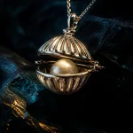 Pearl Cage Pendant, Sterling Silver Plated