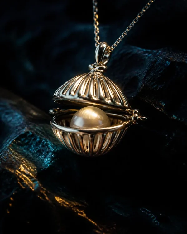 Pearl Cage Pendant, Sterling Silver Plated