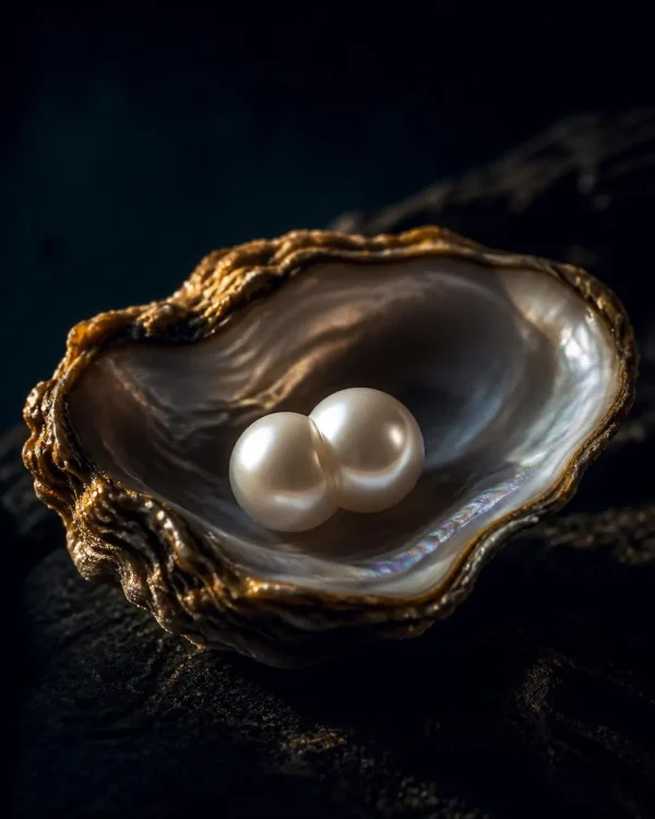 Vacuum Sealed Oyster Pearl, Twin Round